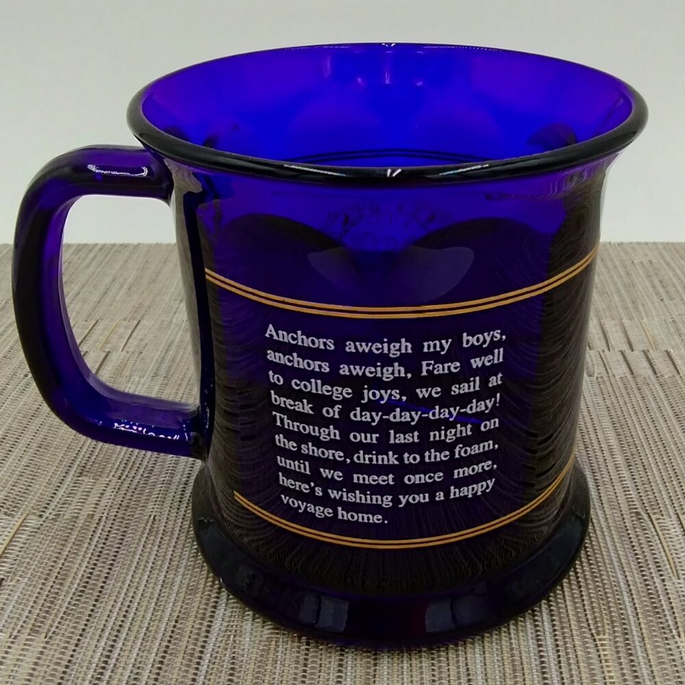 United States Navy Cobalt Blue Gold Glass Mug Made in the USA - Picture 4 of 9